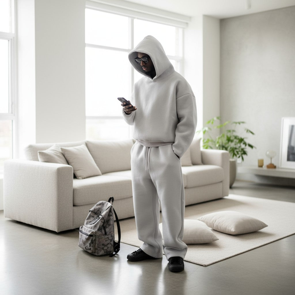 🖤 SouthSide Essential Tracksuit – Completo UNISEX (Grigio / Nero)